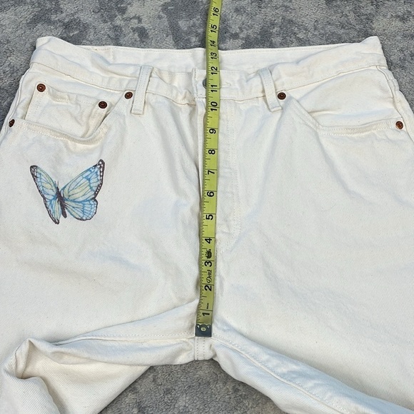 Levis 501 Butterfly Light Stonewash Classic Fit Jeans High Rise Button Fly Sz 32 - Picture 9 of 16